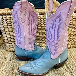 Pink & Perwinkle Cowboy Justin Boots | Size 9
